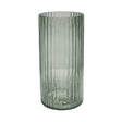 Indoor Sleek & Textured Ribbed Cylinder Glass Vase - Sage Green Luxury Home Decor Garden & Outdoor And Gifts