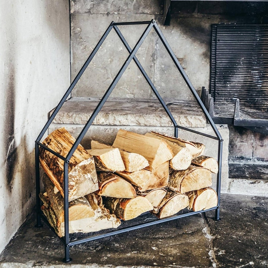 Iron House Log Holder H65Cm W56Cm Luxury Home Decor Garden & Outdoor And Gifts