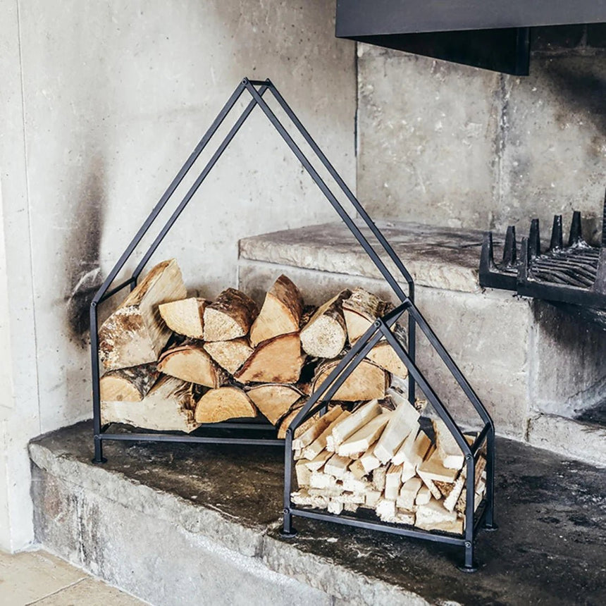 Iron House Log Holder H65Cm W56Cm Luxury Home Decor Garden & Outdoor And Gifts