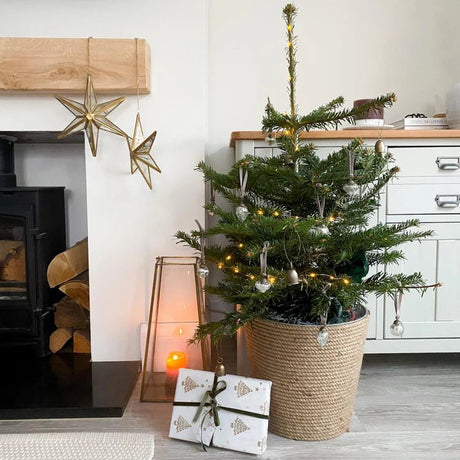 Jute & Galvinised Christmas Tree Bucket Quality Home Decor Garden & Outdoor Living and Gifts