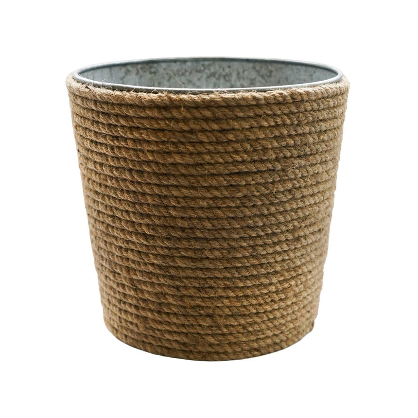 Jute/Galvanized Steel Christmas Tree Bucket H27cm W27cm Luxury Home Decor Garden & Outdoor And Gifts