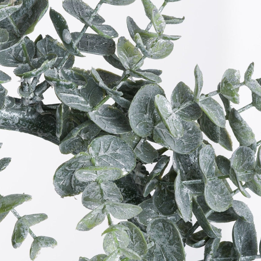 Large 33cm Artificial Frosted Eucalyptus Candle Wreath Luxury Home Decor Garden & Outdoor And Gifts