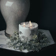 Large 33cm Artificial Frosted Eucalyptus Candle Wreath Luxury Home Decor Garden & Outdoor And Gifts