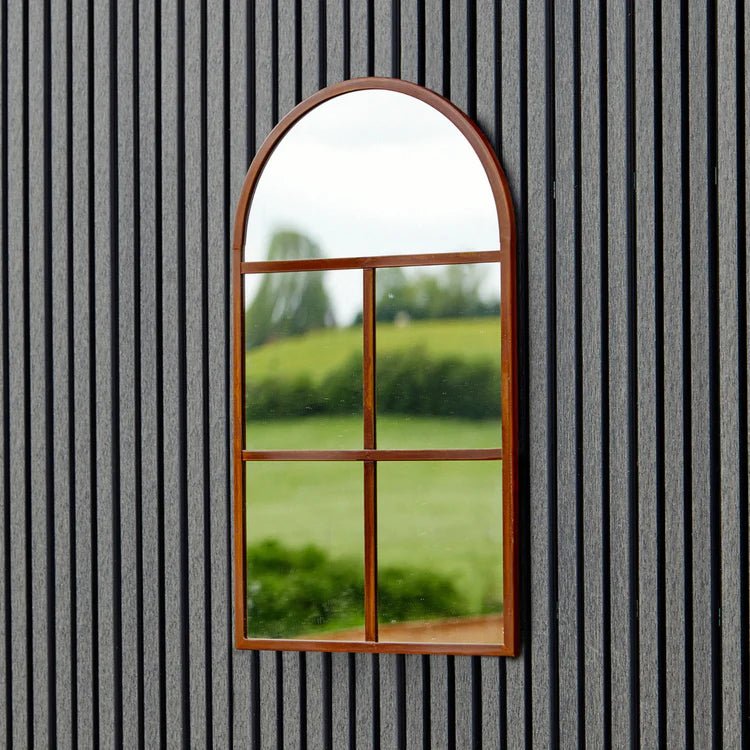 Large Archway Outdoor Garden Mirror Antique Rust Finish - UV Stable Quality Home Decor Garden & Outdoor Living and Gifts