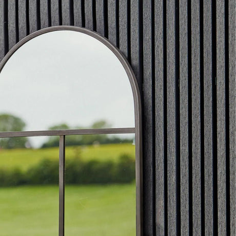 Large Archway Outdoor Garden Mirror Black - Metal, UV Stable Quality Home Decor Garden & Outdoor Living and Gifts