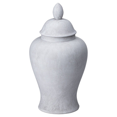 Large Handcrafted Darcy Stone Finish Ginger Jar - Stone Ceramic Vases UK Luxury Home Decor Garden & Outdoor And Gifts