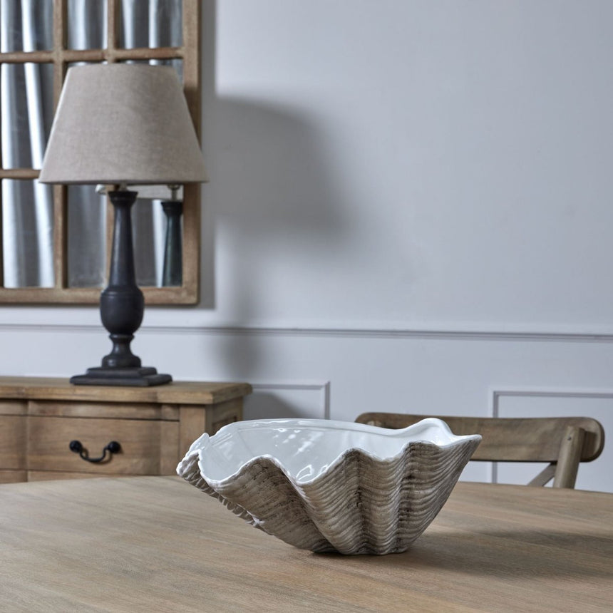 Large White Clam Shell Bowl Ceramic Indoor Planter Luxury Home Decor Garden & Outdoor And Gifts