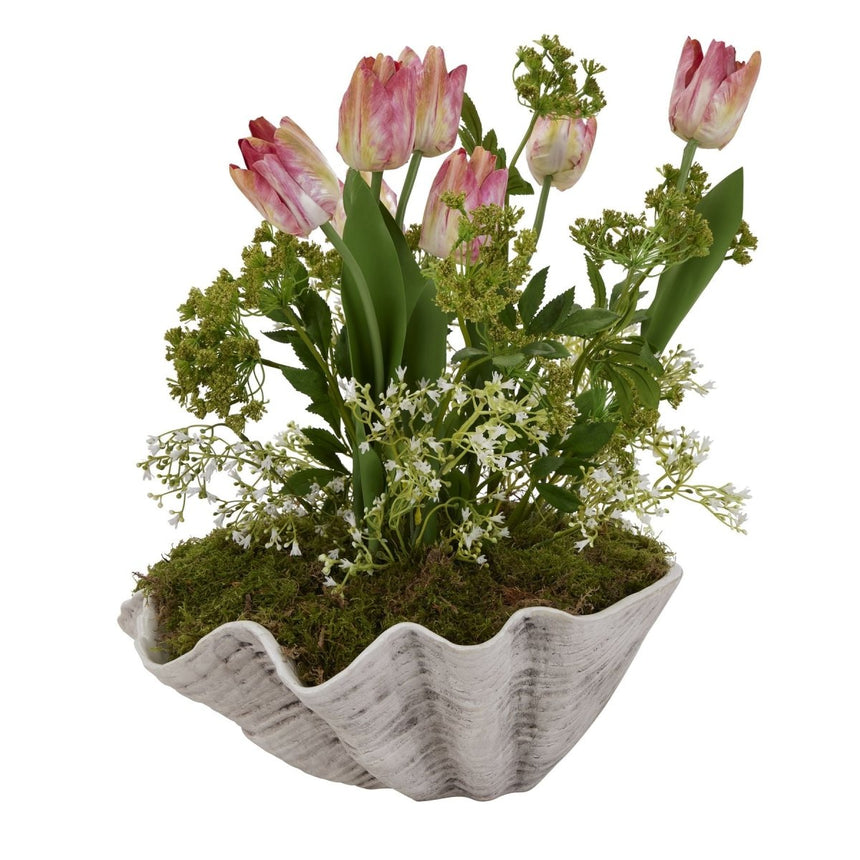 Large White Clam Shell Bowl Ceramic Indoor Planter Luxury Home Decor Garden & Outdoor And Gifts