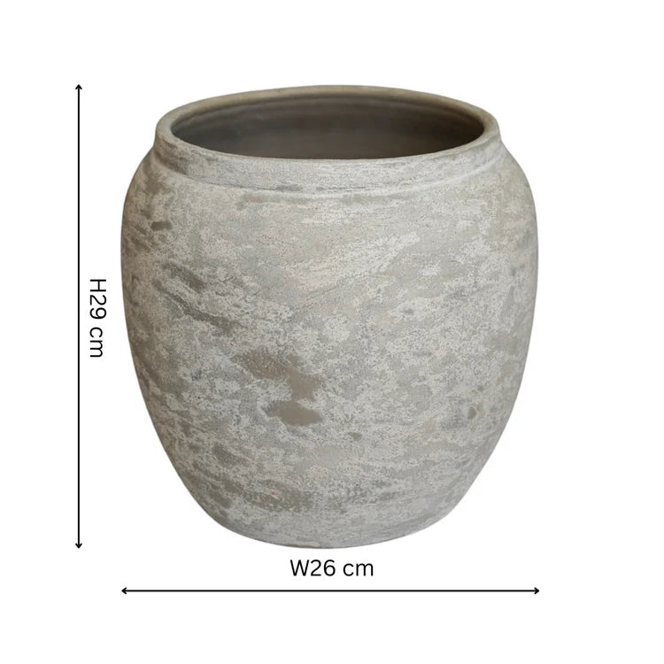 Large Indoor Round Rustic Grey Planter Luxury Home Decor Garden & Outdoor And Gifts
