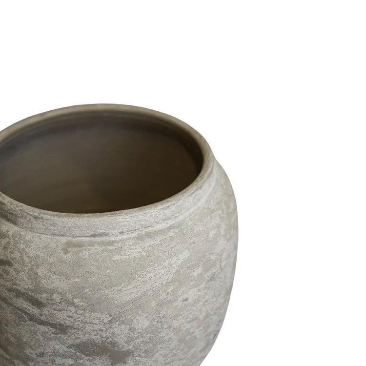 Large Indoor Round Rustic Grey Planter Luxury Home Decor Garden & Outdoor And Gifts
