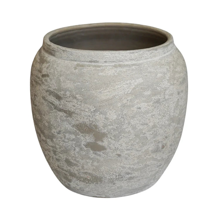 Large Indoor Round Rustic Grey Planter Luxury Home Decor Garden & Outdoor And Gifts
