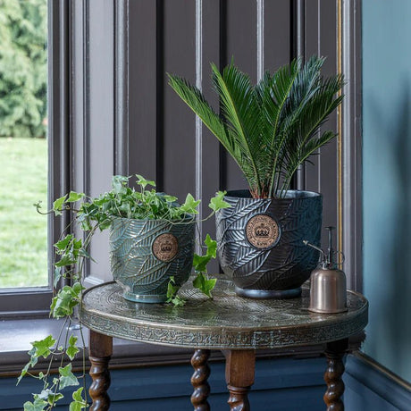 Large Kew Gardens Ceramic Leaf Inspired Moss Green Indoor Planter Luxury Home Decor Garden & Outdoor And Gifts