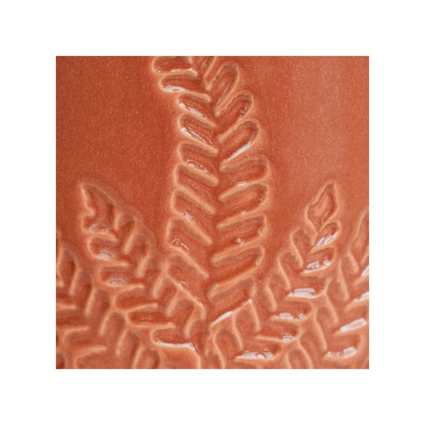 Large Kew Gardens Ceramic Stoneware Indoor Planter - Fern Leaves Warm Rust Luxury Home Decor Garden & Outdoor And Gifts