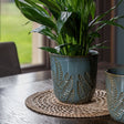 Large Kew Gardens Fern Pattern Teal Ceramic Indoor Planter Luxury Home Decor Garden & Outdoor And Gifts