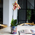 Large Kew Gardens Print Metal Planter & Saucer Set - Comes in a Gift Box Luxury Home Decor Garden & Outdoor And Gifts