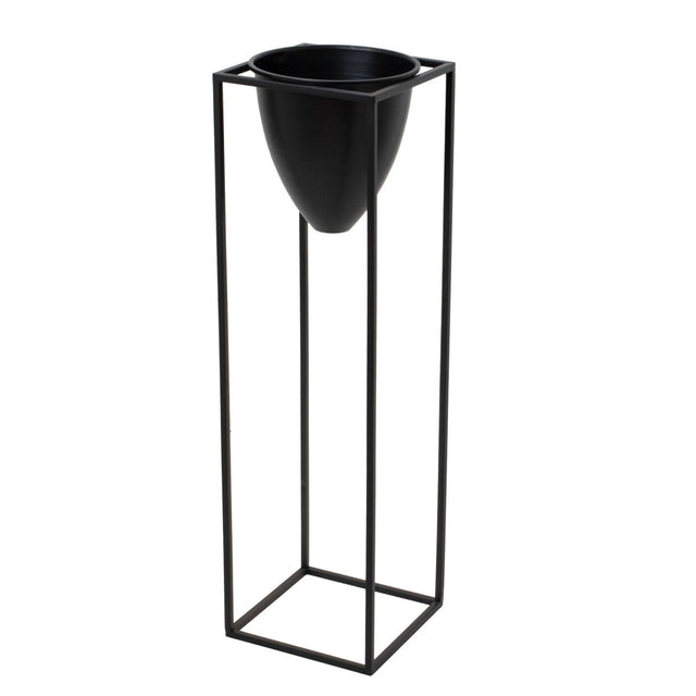 Contemporary Large Matt Black Bullet Shade Indoor Planter Luxury Home Decor Garden & Outdoor And Gifts