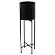 Modern Large Matt Black Cylindrical Indoor Planter Luxury Home Decor Garden & Outdoor And Gifts