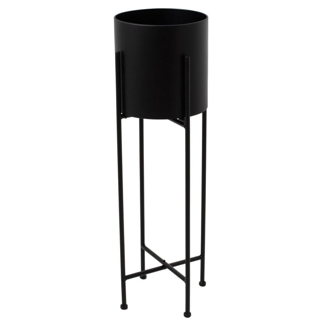 Modern Large Matt Black Cylindrical Indoor Planter Luxury Home Decor Garden & Outdoor And Gifts