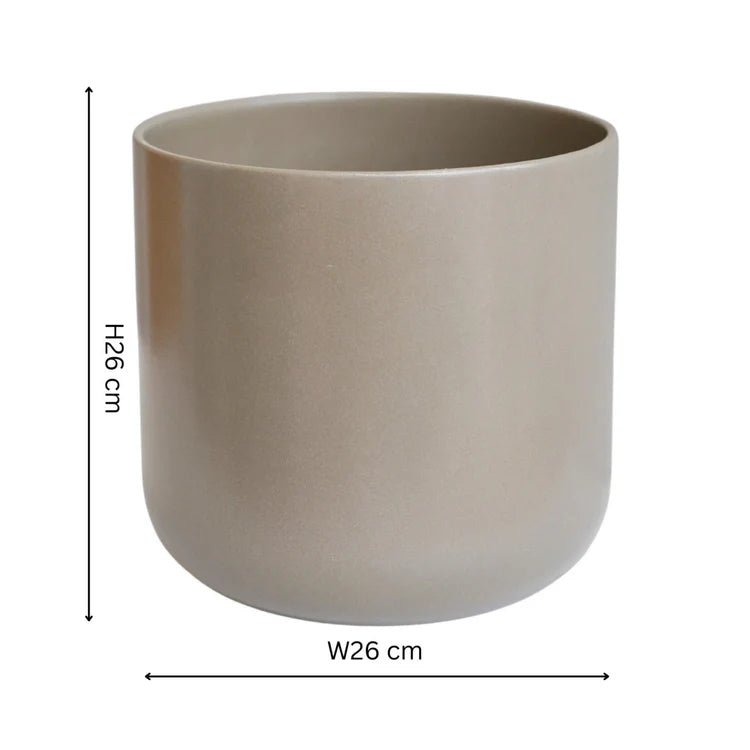 Large Minimalist Greige Ceramic Indoor Planter Luxury Home Decor Garden & Outdoor And Gifts
