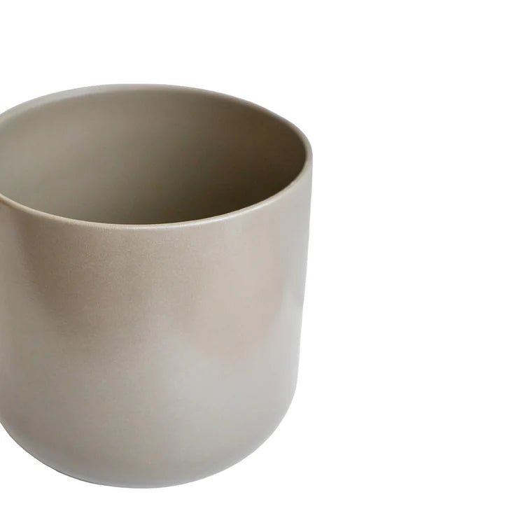 Large Minimalist Greige Ceramic Indoor Planter Luxury Home Decor Garden & Outdoor And Gifts