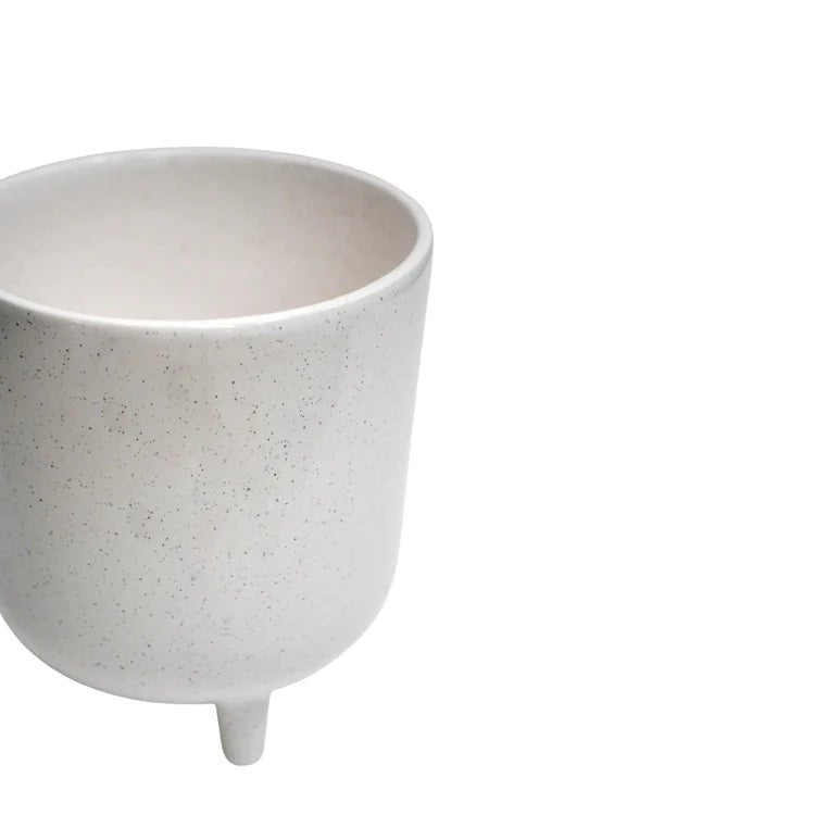 Large White & Grey Speckled Indoor Plant Pot Luxury Home Decor Garden & Outdoor And Gifts