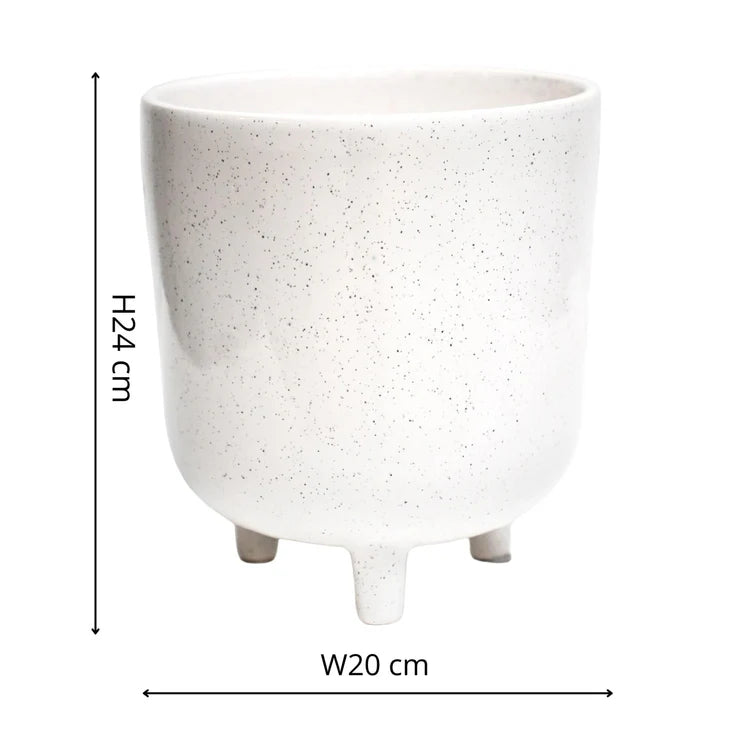 Large White & Grey Speckled Indoor Plant Pot Luxury Home Decor Garden & Outdoor And Gifts