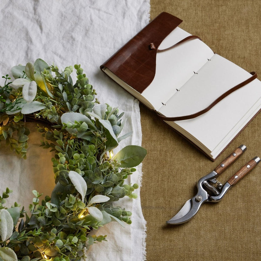 LED Winter Wreath With Eucalyptus And Lambs Ear Luxury Home Decor Garden & Outdoor And Gifts