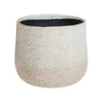 Light Cream Ceramic Indoor Planter - Round Rustic Design Luxury Home Decor Garden & Outdoor And Gifts