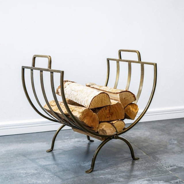 Linear Log Basket Brass H48.5Cm Luxury Home Decor Garden & Outdoor And Gifts