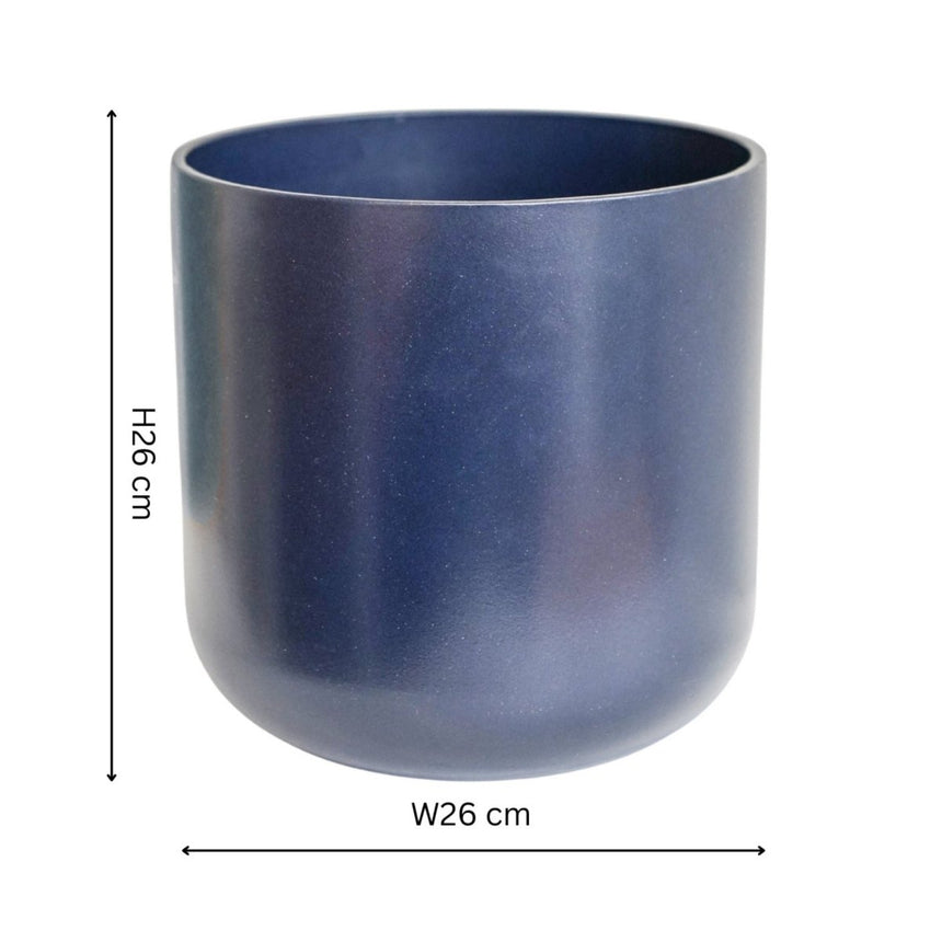Lisbon Indoor Planter French Navy Ceramic - Waterproof, Smooth Finish, Minimalist Quality Home Decor Garden & Outdoor Living and Gifts
