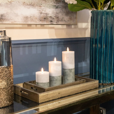 Luxe Collection Natural Glow 3x4 Stone LED Candle - Fake Flameless Battery Candles Luxury Home Decor Garden & Outdoor And Gifts