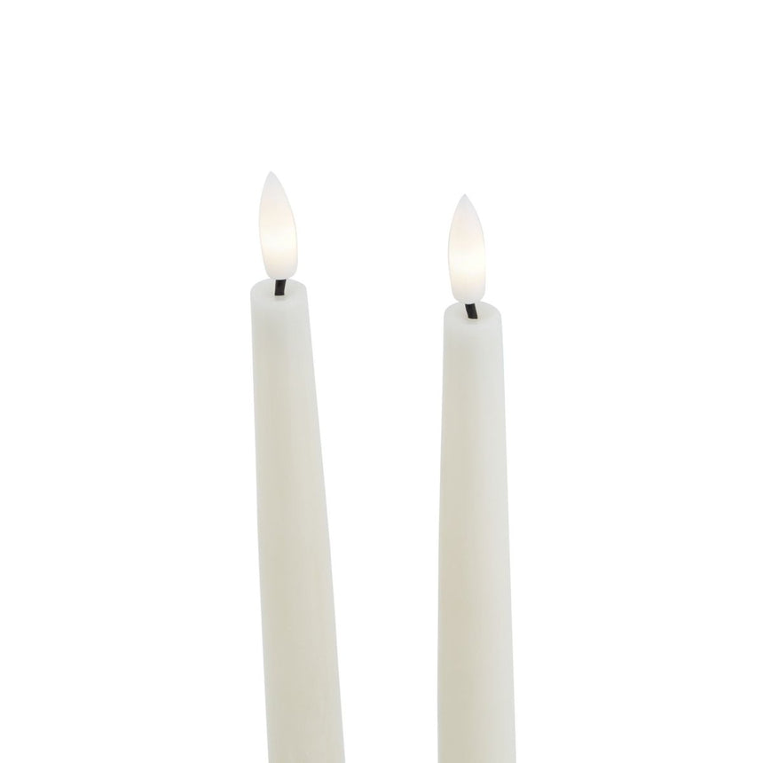Luxe Collection S/2 Taupe LED Wax Dinner Candles - Fake Flameless Battery Candles Luxury Home Decor Garden & Outdoor And Gifts