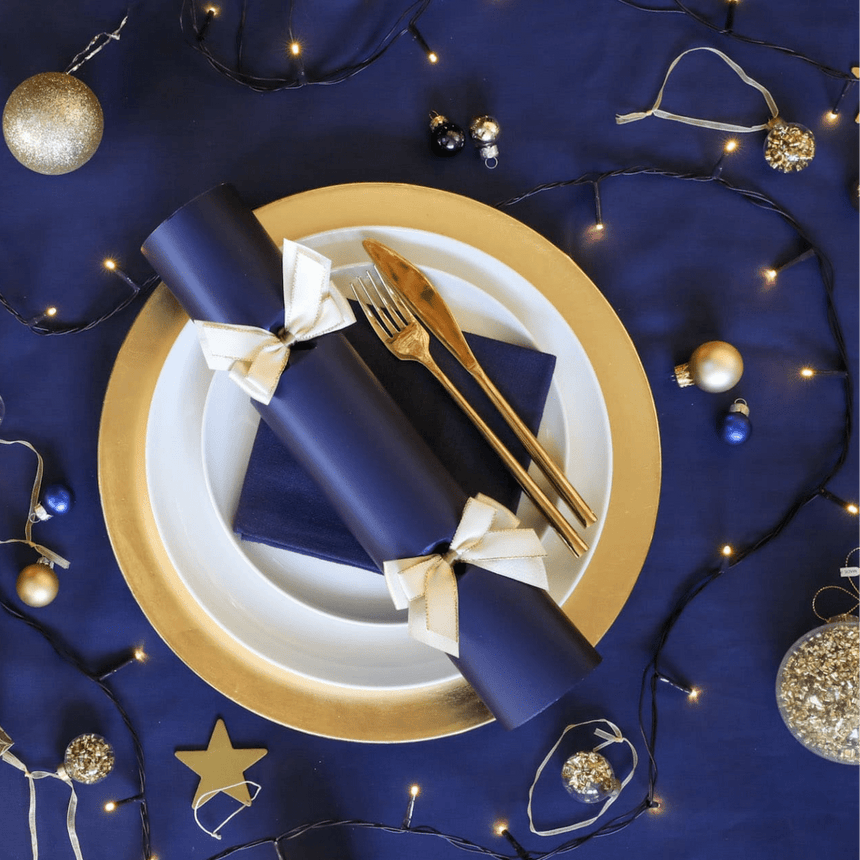 Luxury Blue & Gold Christmas Crackers – 13in Set of 6 | Decor Sanctuary Quality Home Decor Garden & Outdoor Living and Gifts