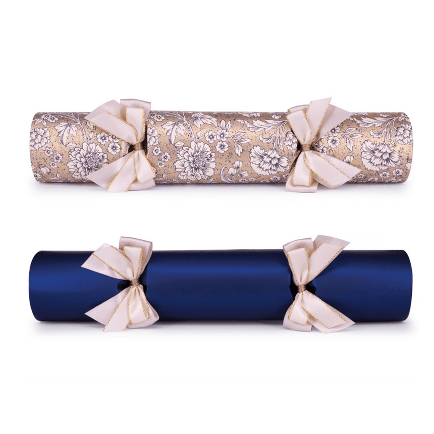 Luxury Blue & Gold Christmas Crackers – 13in Set of 6 | Decor Sanctuary Quality Home Decor Garden & Outdoor Living and Gifts