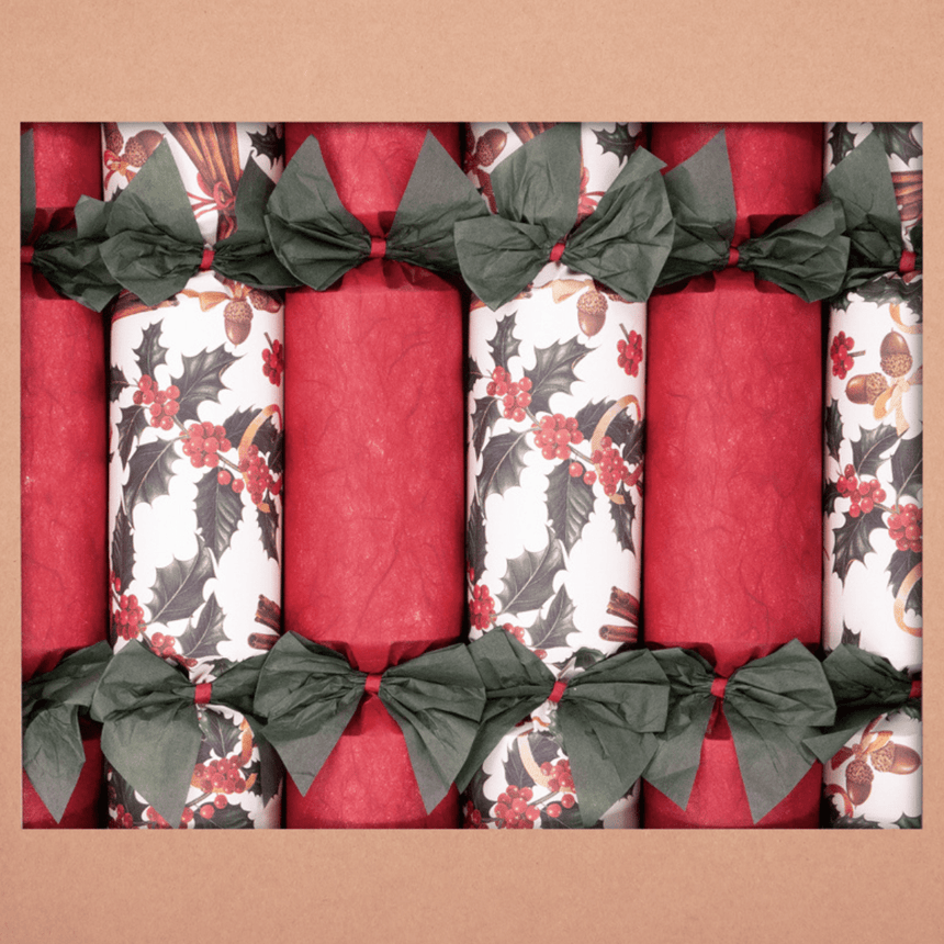 Luxury Cinnamon Red Christmas Crackers – 13in Set of 6 | Decor Sanctuary Quality Home Decor Garden & Outdoor Living and Gifts