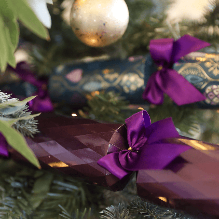 Luxury Purple Eco Christmas Crackers – FSC Mix 13in Set of 6 | Decor Sanctuary Quality Home Decor Garden & Outdoor Living and Gifts
