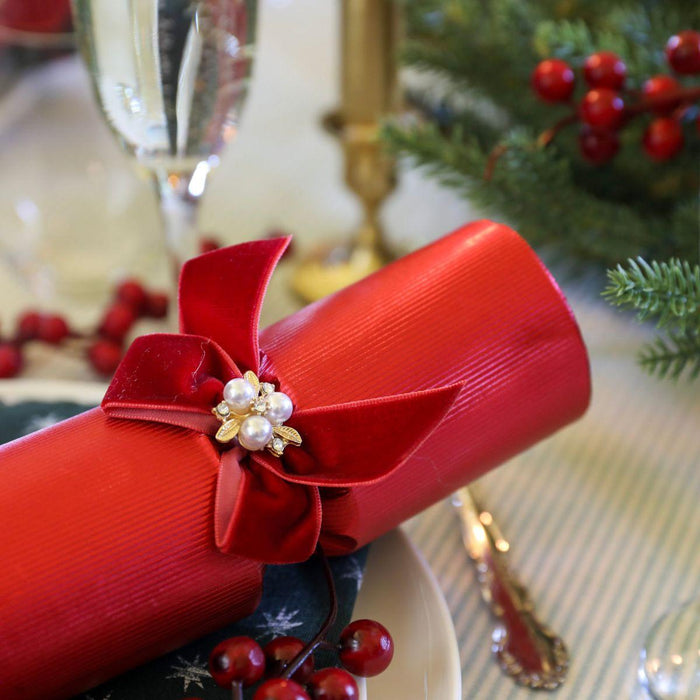 Luxury Red & Green Handcrafted Christmas Crackers – 13in Set of 6 | Decor Sanctuary Quality Home Decor Garden & Outdoor Living and Gifts