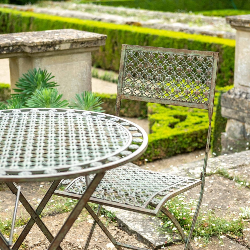 Marlborough Garden Furniture Bistro Set - 2 Seater Antique Blue Rust Finish - Flat - packed Quality Home Decor Garden & Outdoor Living and Gifts