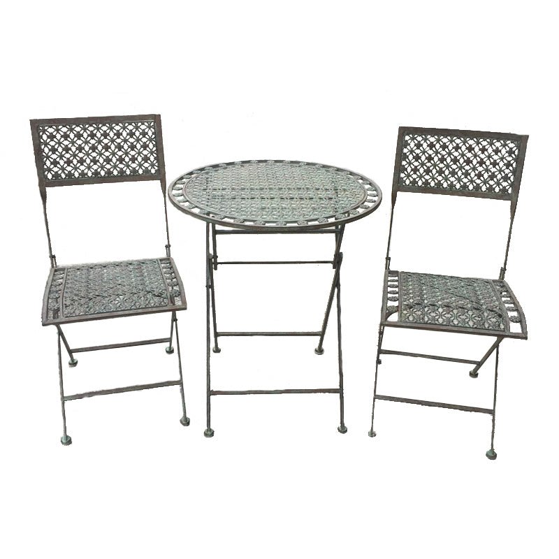 Marlborough Garden Furniture Bistro Set - 2 Seater Antique Blue Rust Finish - Flat - packed Quality Home Decor Garden & Outdoor Living and Gifts