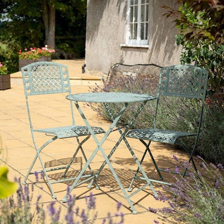 Marlborough Garden Furniture Bistro Set - 2 Seater Vintage Green Antique Finish Quality Home Decor Garden & Outdoor Living and Gifts