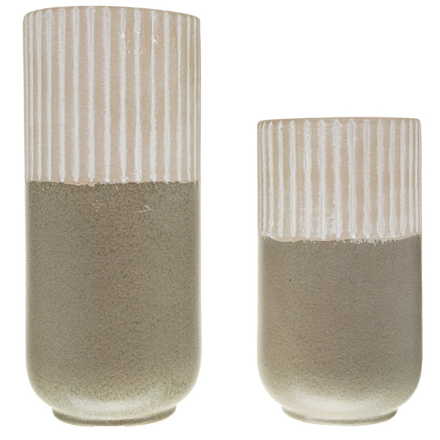 Mason Collection Grey Ceramic Straight Vase - Decorative Ceramic Vases UK Luxury Home Decor Garden & Outdoor And Gifts