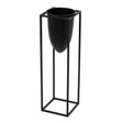 Contemporary Small Matt Black Bullet Shade Indoor Planter Luxury Home Decor Garden & Outdoor And Gifts