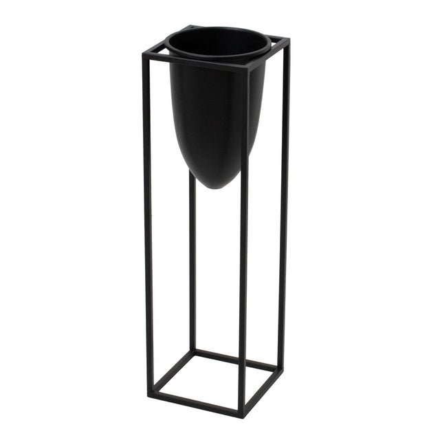 Contemporary Small Matt Black Bullet Shade Indoor Planter Luxury Home Decor Garden & Outdoor And Gifts