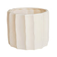 Medium Kew Gardens Indoor Ivory Ripple Planter - Satin Glazed Earthenware Luxury Home Decor Garden & Outdoor And Gifts