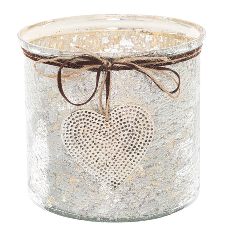 Weathered Mercury Glass Candle Holder - Large 16cm Diameter Luxury Home Decor Garden & Outdoor And Gifts