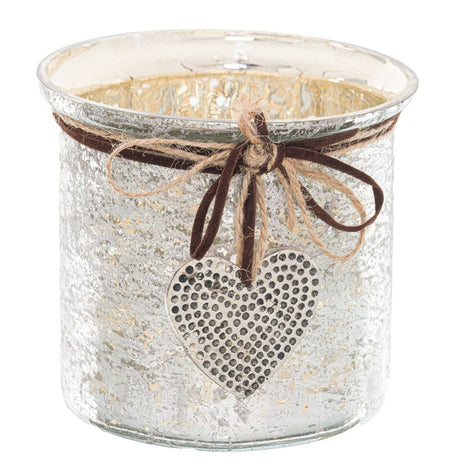 Weathered Mercury Glass Candle Holder - Small 10cm Diameter Luxury Home Decor Garden & Outdoor And Gifts