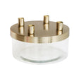 Metal Candle Holder with Glass Bowl Gold H9cm D20cm Luxury Home Decor Garden & Outdoor And Gifts