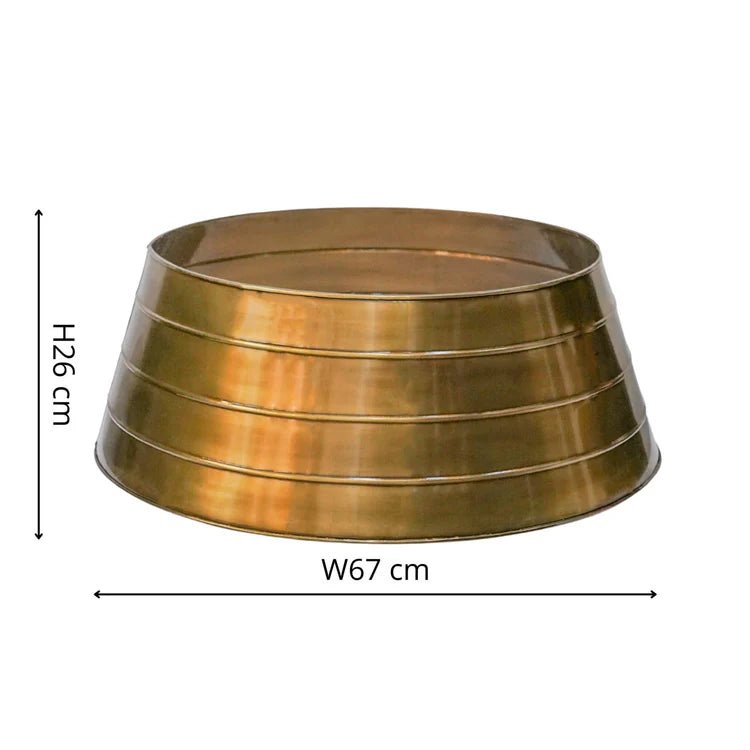 Metal Christmas Tree Skirt - Festive Gold Quality Home Decor Garden & Outdoor Living and Gifts