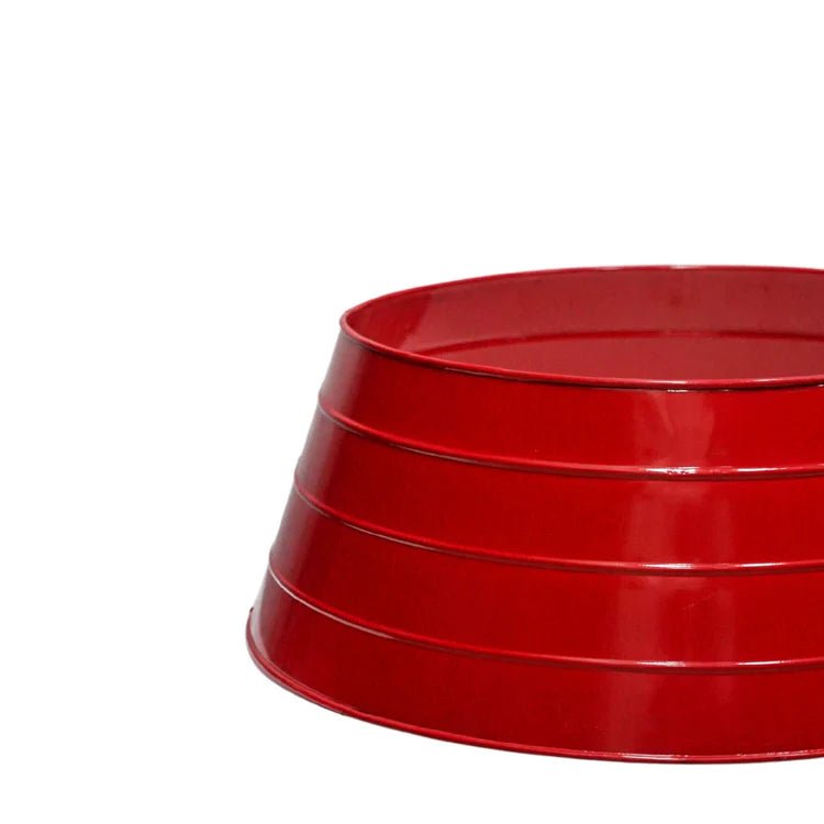 Metal Christmas Tree Skirt Festive Red Quality Home Decor Garden & Outdoor Living and Gifts