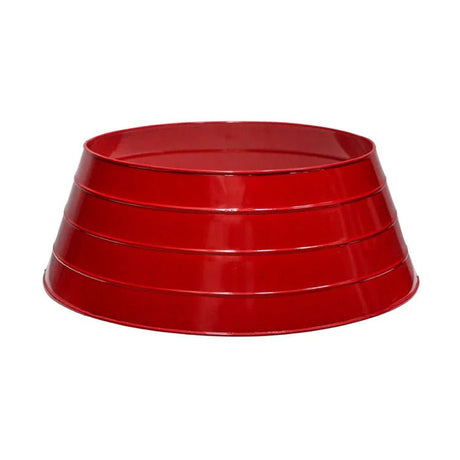 Metal Christmas Tree Skirt Festive Red Quality Home Decor Garden & Outdoor Living and Gifts